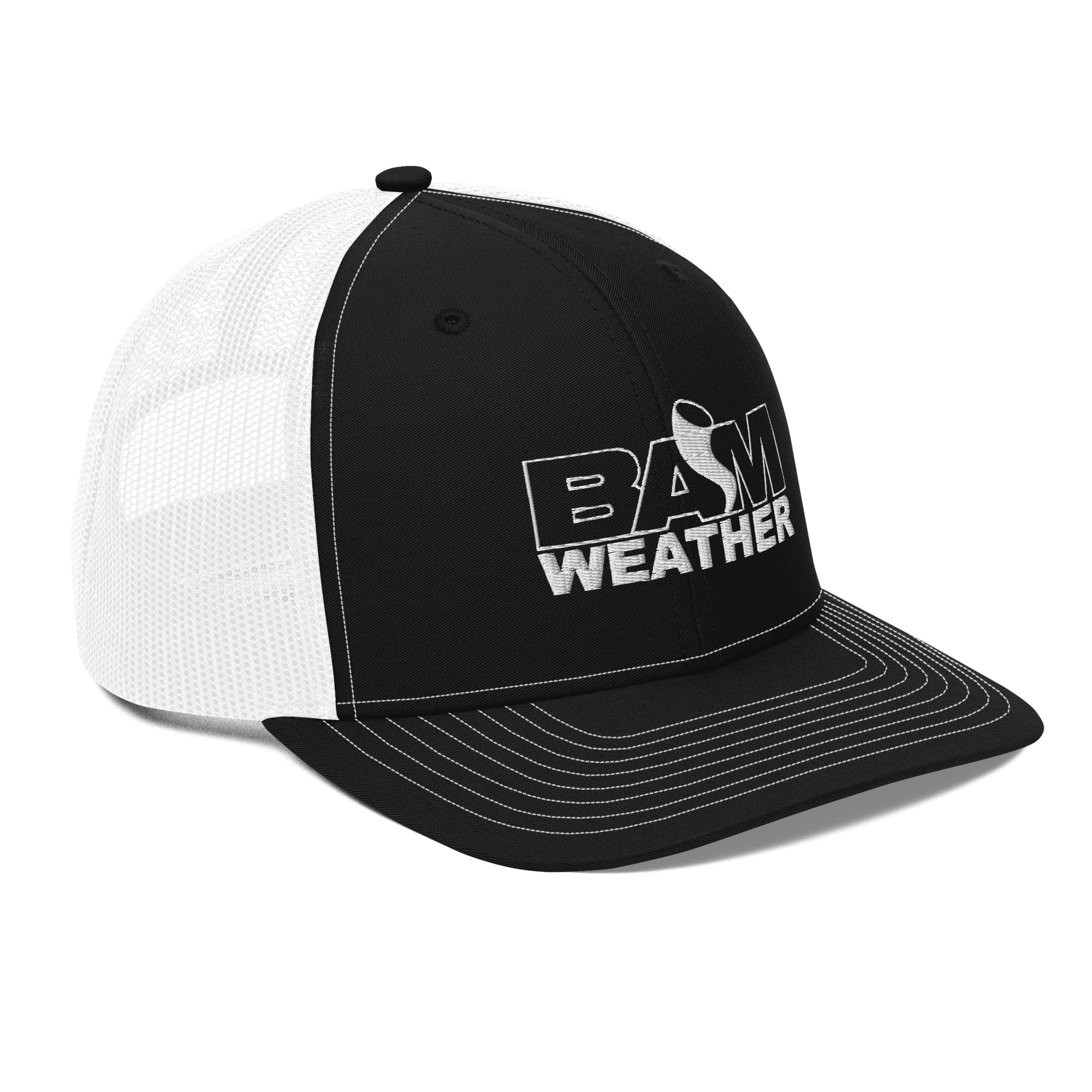 BAM Weather Trucker Cap All White Logo - Image 6