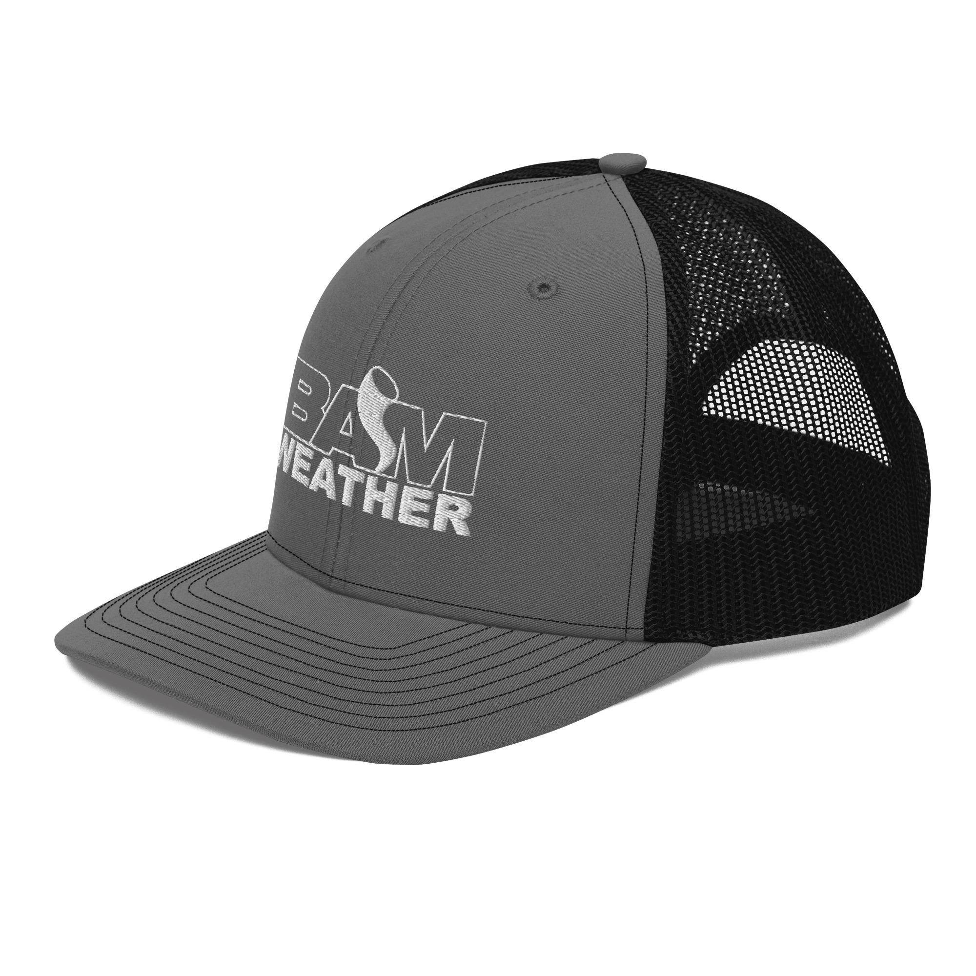 BAM Weather Trucker Cap All White Logo - Image 10