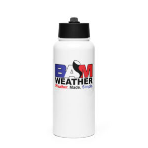 BAM Weather Stainless steel Water Bottle with a Straw Lid